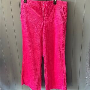 Anthropologie Bright Pink Corduroy Wide-Leg Pants